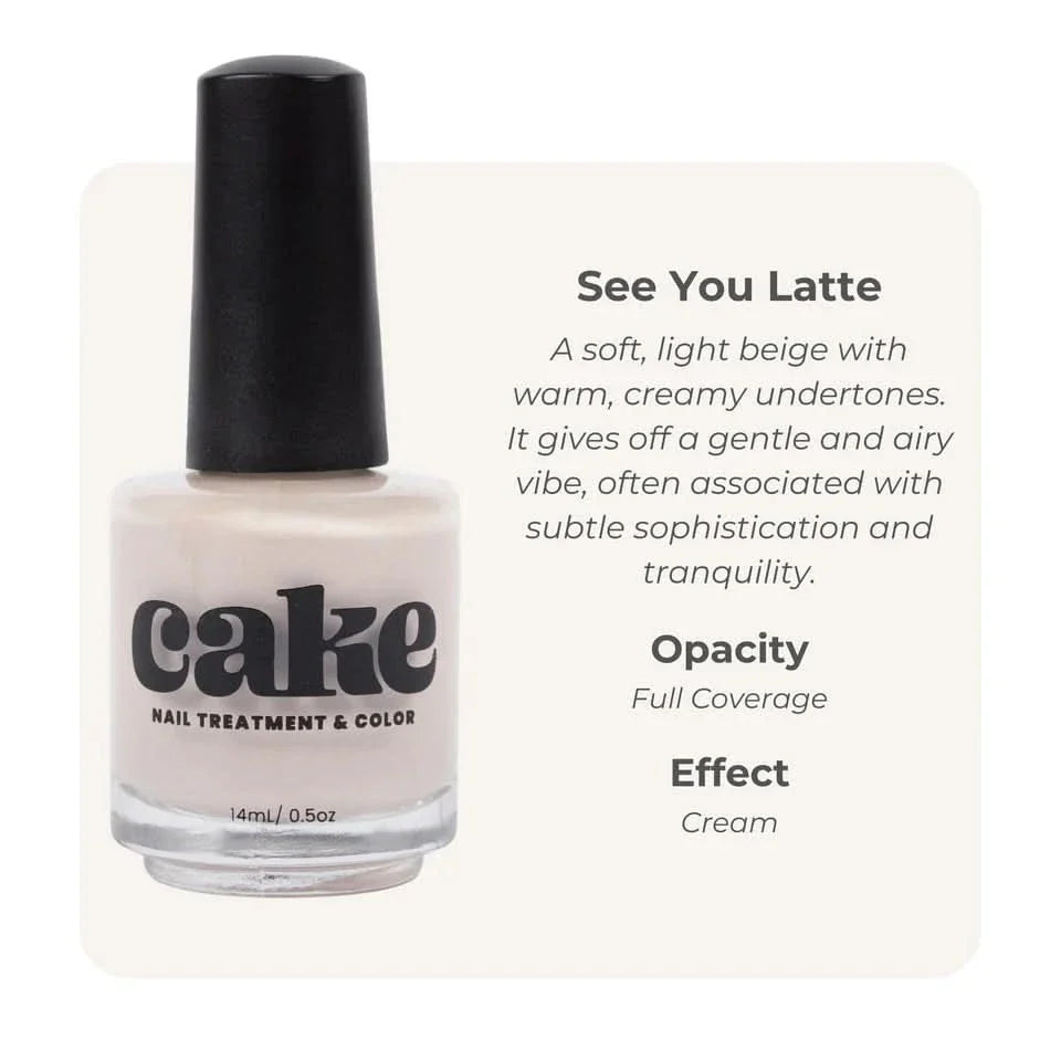 CAKE Nail Strengthening Polish - See You Latte
