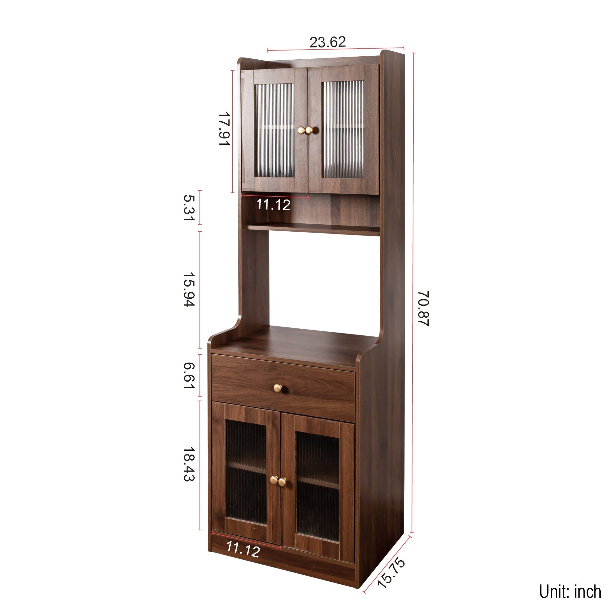 Kitchen Pantry Hutch Storage Cabinet Farmhouse Style