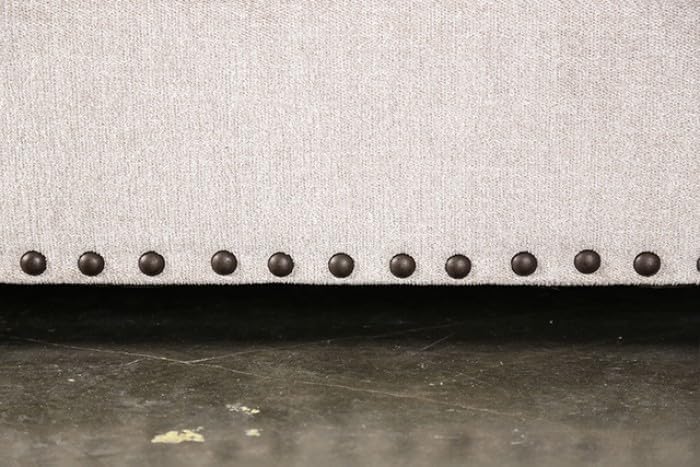 MASARA Traditional Taupe Fabric, Foam, Solid Wood, Others, Living Room Furniture, Made in The USA. (1, loveseat)