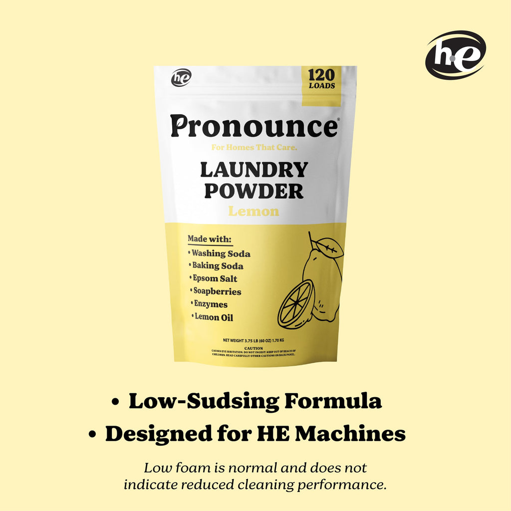 Pronounce Laundry Detergent Powder Alternative | Cleaner Ingredients. Safer for Sensitive Skin. Stain + Smell Fighting. With Essential Oils. HE Safe (Lavender, 120 Loads).