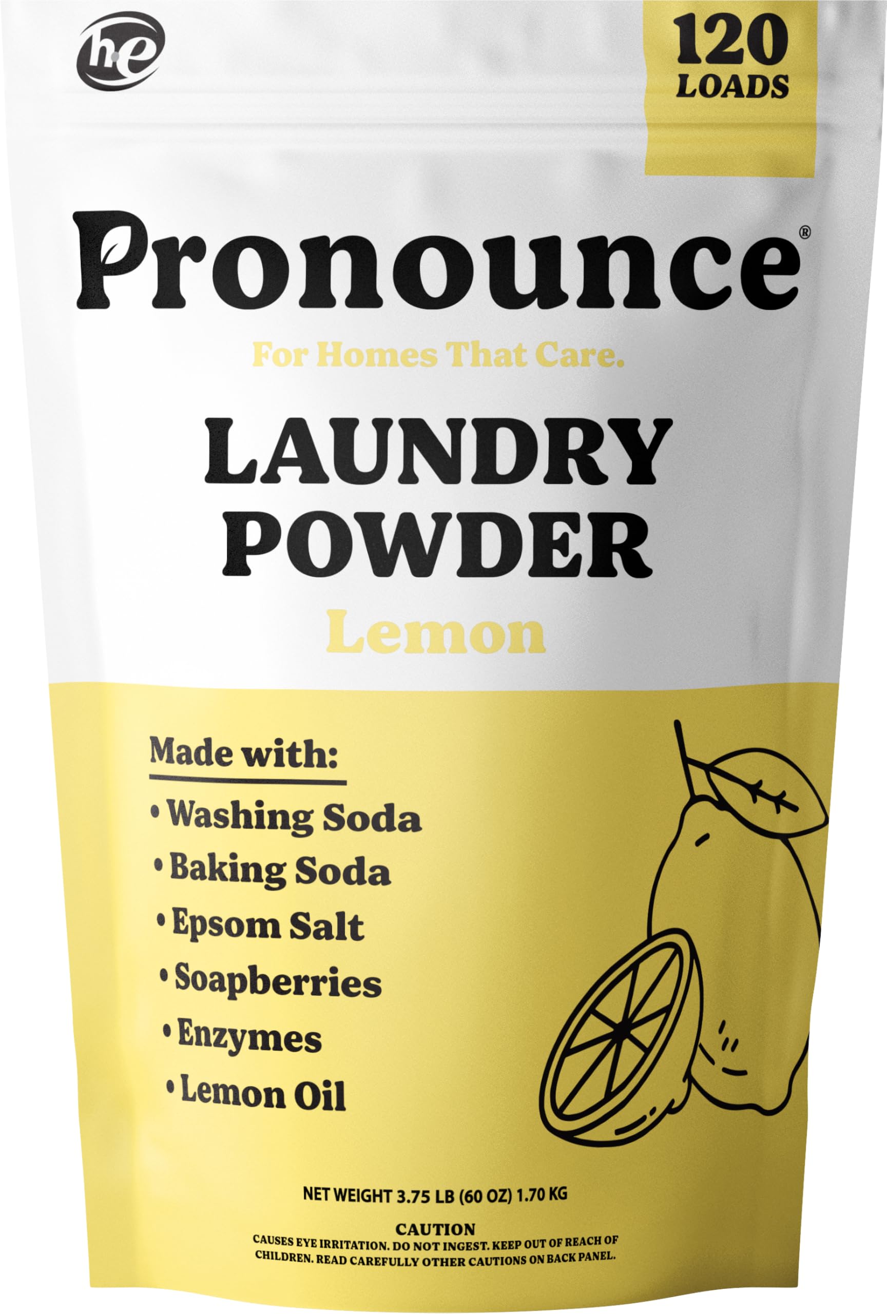 Pronounce Laundry Detergent Powder Alternative | Cleaner Ingredients. Safer for Sensitive Skin. Stain + Smell Fighting. With Essential Oils. HE Safe (Lavender, 120 Loads).