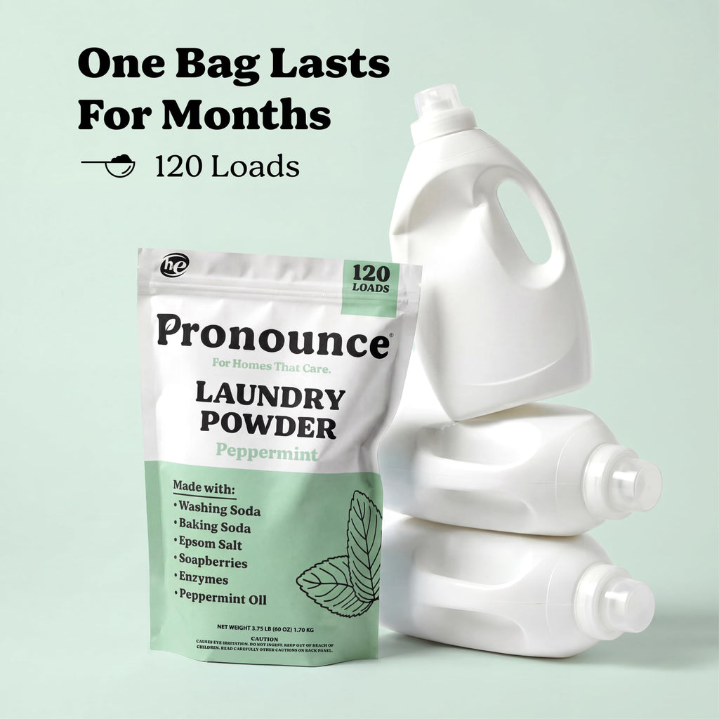 Pronounce Laundry Detergent Powder Alternative | Cleaner Ingredients. Safer for Sensitive Skin. Stain + Smell Fighting. With Essential Oils. HE Safe (Lavender, 120 Loads).