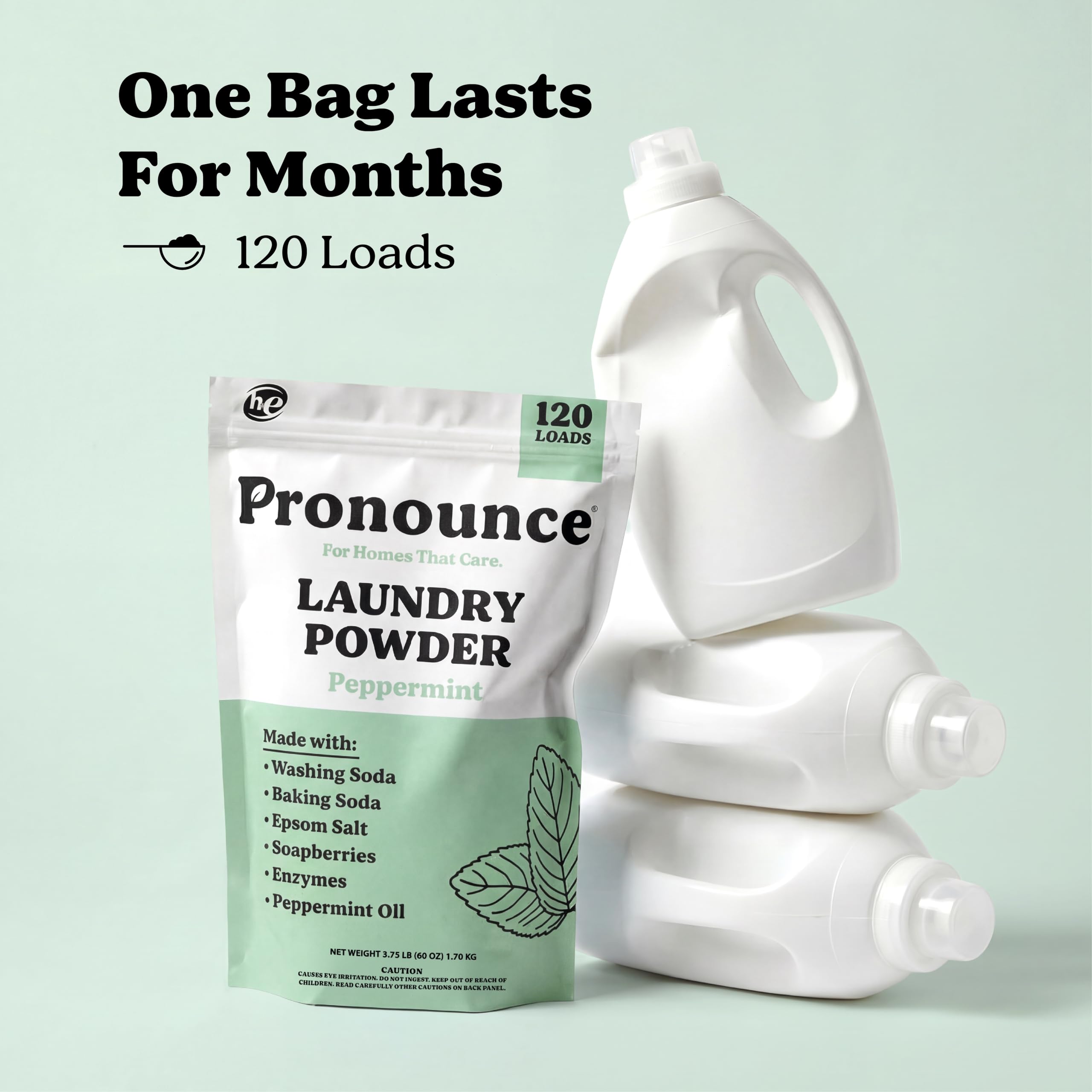 Pronounce Laundry Detergent Powder Alternative | Cleaner Ingredients. Safer for Sensitive Skin. Stain + Smell Fighting. With Essential Oils. HE Safe (Lavender, 120 Loads).