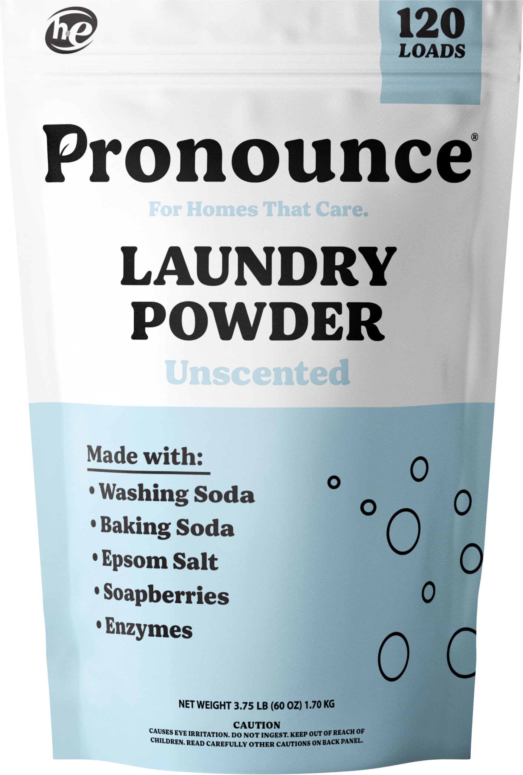 Pronounce Laundry Detergent Powder Alternative | Cleaner Ingredients. Safer for Sensitive Skin. Stain + Smell Fighting. With Essential Oils. HE Safe (Lavender, 120 Loads).