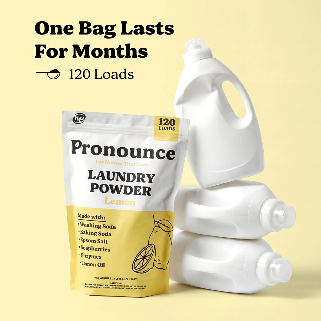 Pronounce Laundry Detergent Powder Alternative | Cleaner Ingredients. Safer for Sensitive Skin. Stain + Smell Fighting. With Essential Oils. HE Safe (Lavender, 120 Loads).