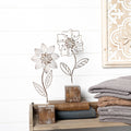 Set of 2 Rustic Metal Flower Tabletop Decor