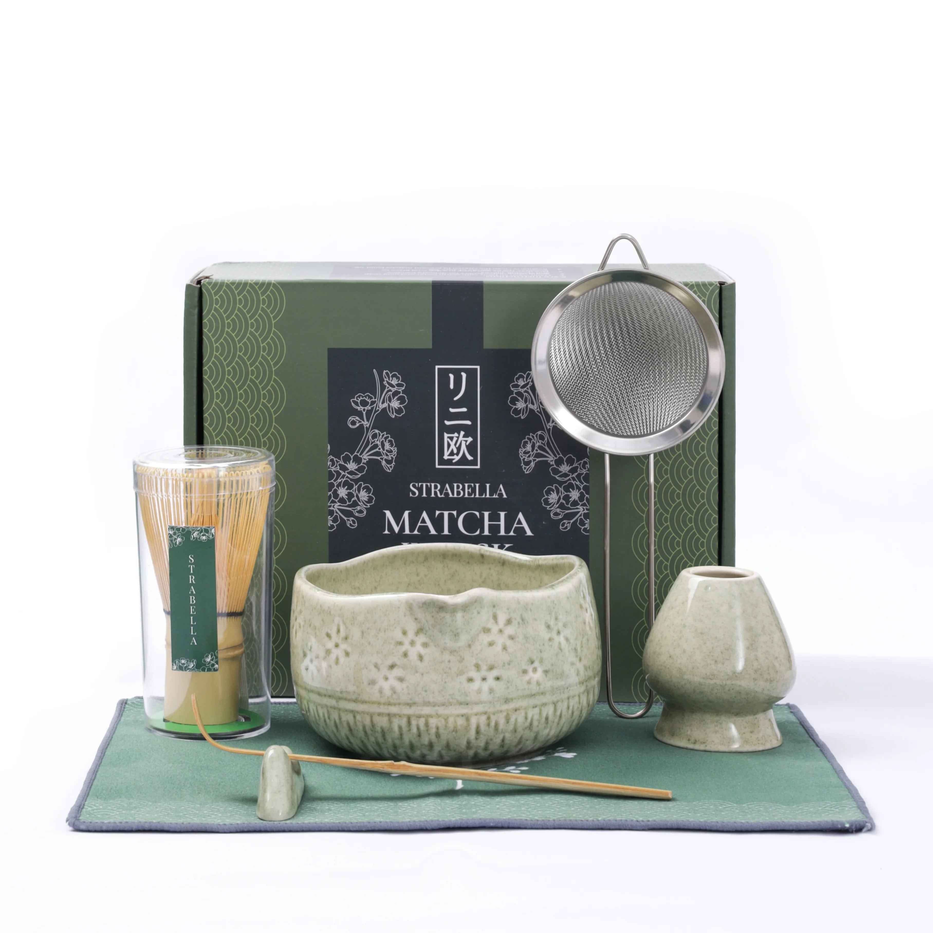 Matcha Whisk Set — Bamboo Chasen + Ceramic Chawan | Strabella