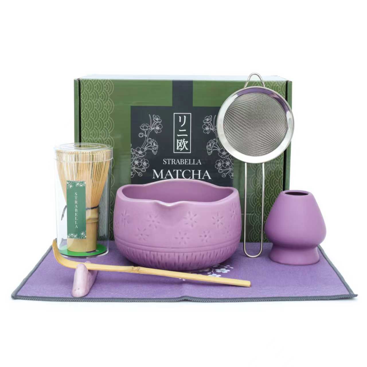Matcha Whisk Set — Bamboo Chasen + Ceramic Chawan | Strabella