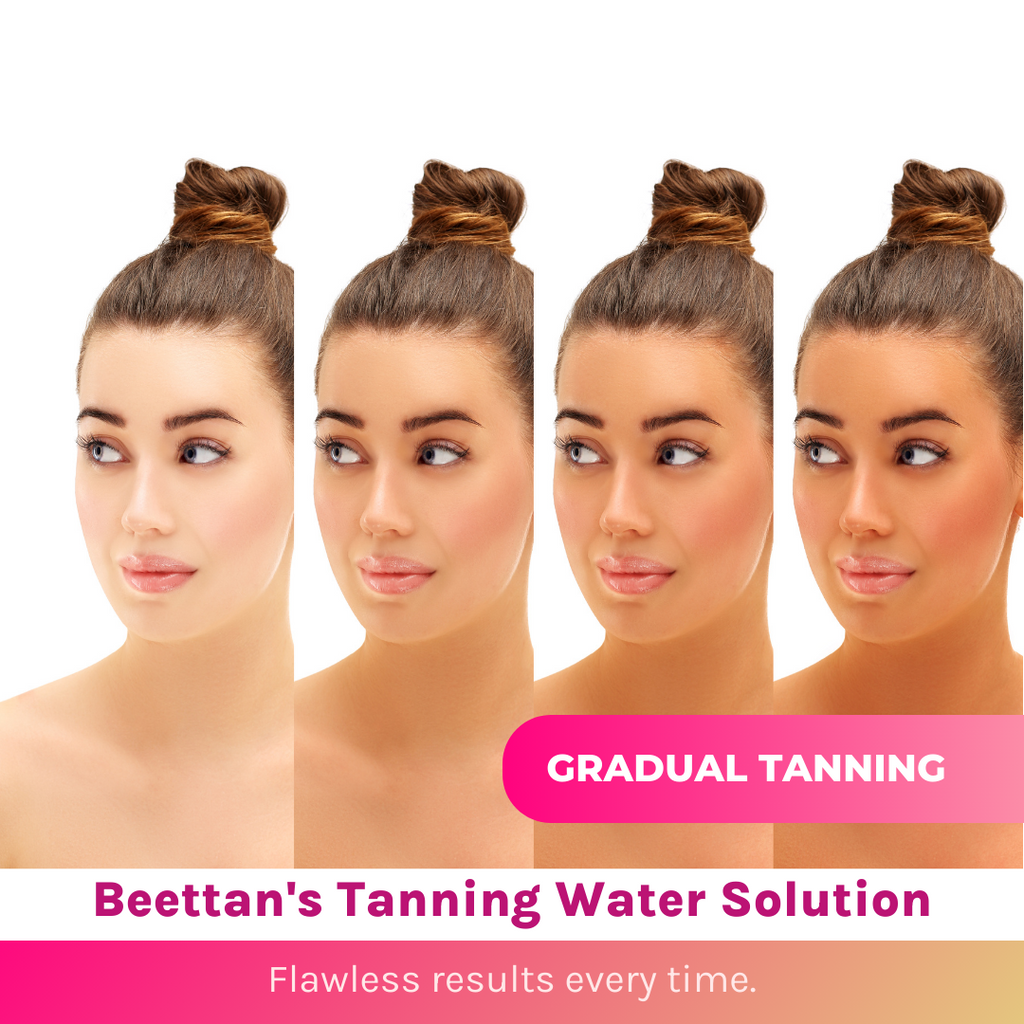 Tanning Water with Color Correcting Additives to Even Skin Tone